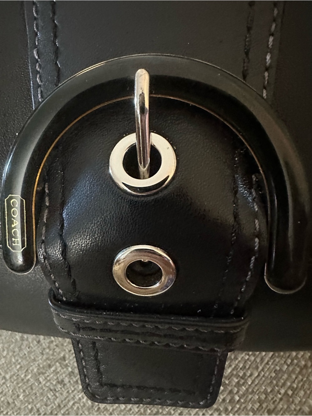 Coach 2012  SoHo F17217 Black Leather Shoulder Bag With Silver Hardware - Picture 12 of 12